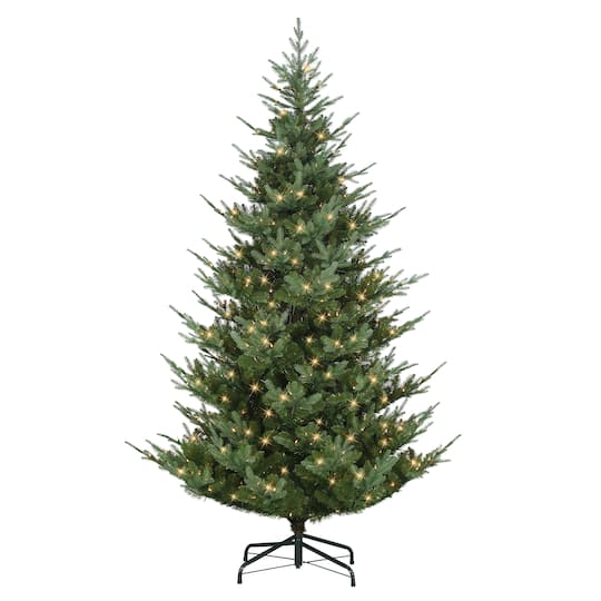 9Ft Pre-Lit Hillside Spruce Artificial Tree, Clear LED Lights By Puleo International in Green | 9 ft | Michaels®